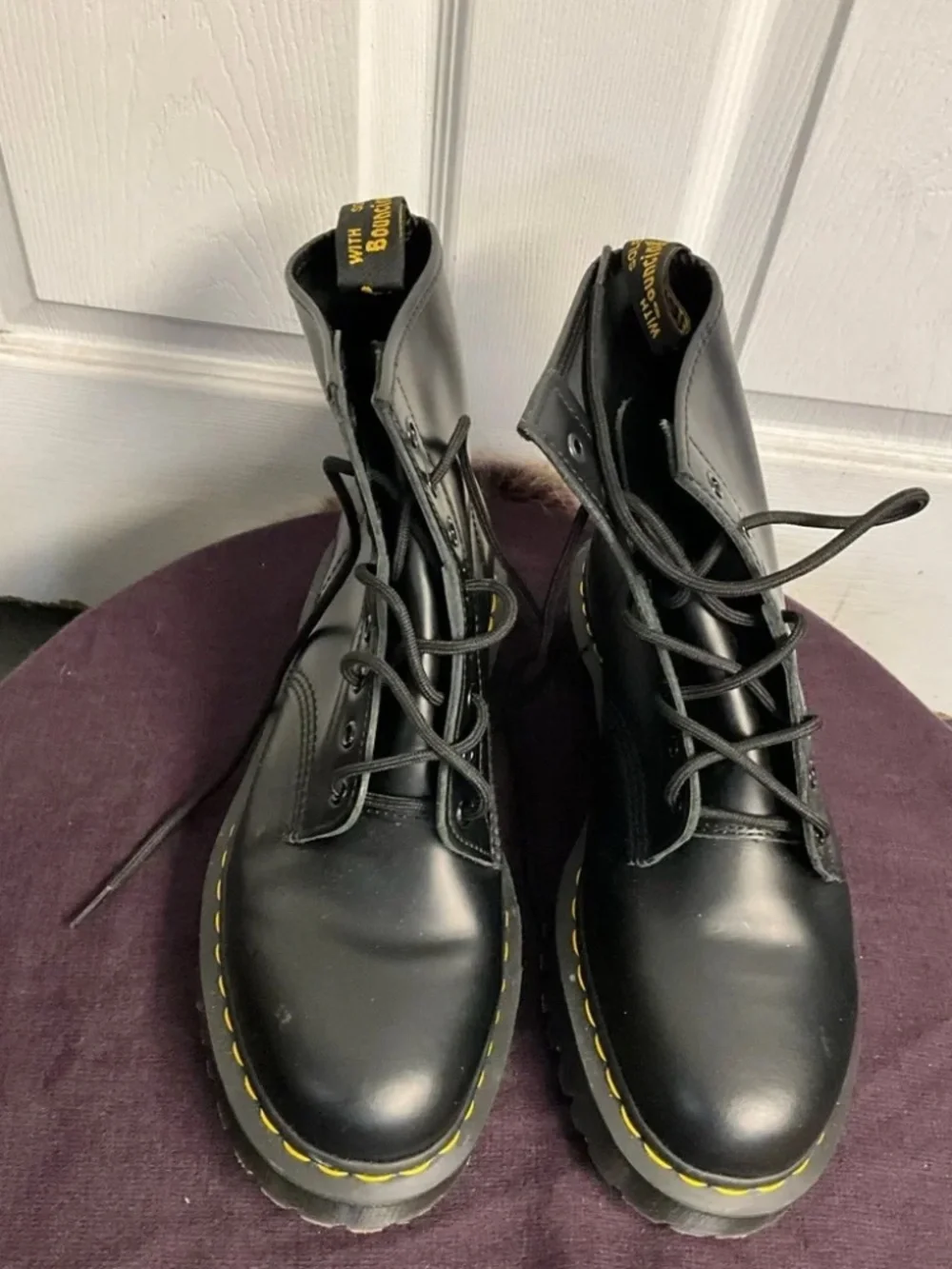 Dr. Martens durable pull stitching